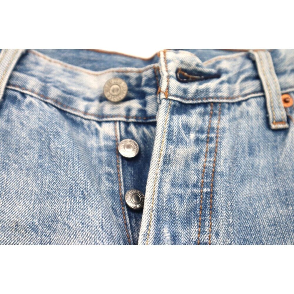 Levi's 501 Size 28 Straight Denim Jeans Men Distressed Faded - Picture 6 of 13